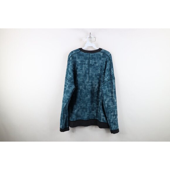 Lululemon Mens XL Reversible Long Sleeve Crewneck Sweatshirt Geometric Blue Gray - Picture 7 of 16